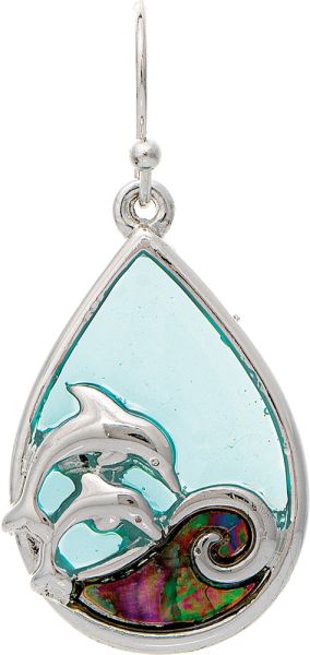 Silver Bluewater Jumping Dolphins Earring