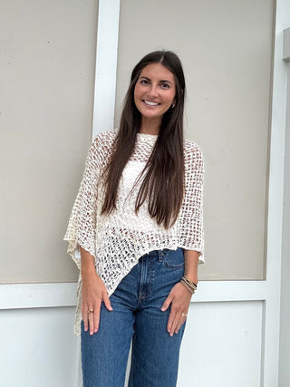 Popcorn Knit Poncho