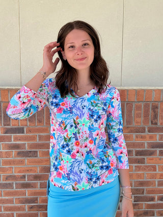 LuLu B Dragonfly 3/4 Sleeve Top