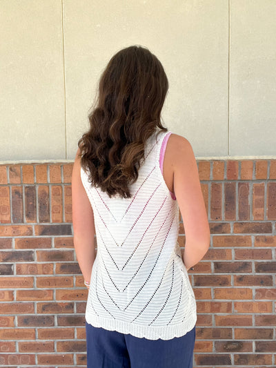 Umgee Open Stitch Knit Tank Top