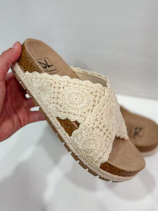 Tacoma Crochet Sandal - Cream