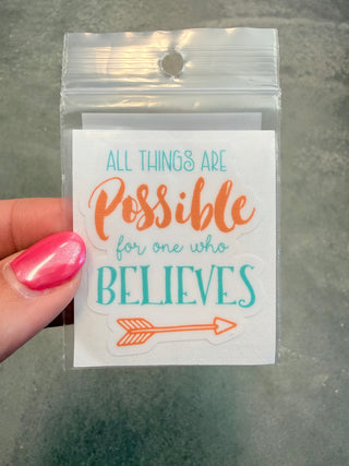 All Things Are Possible Cell Phone Sticker