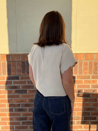 Umgee Floral Stamp Tie Top