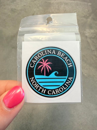Palm Tree Wave Carolina Beach Cell Phone Sticker