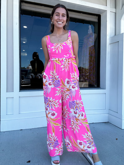 Fun In Floral Jumpsuit