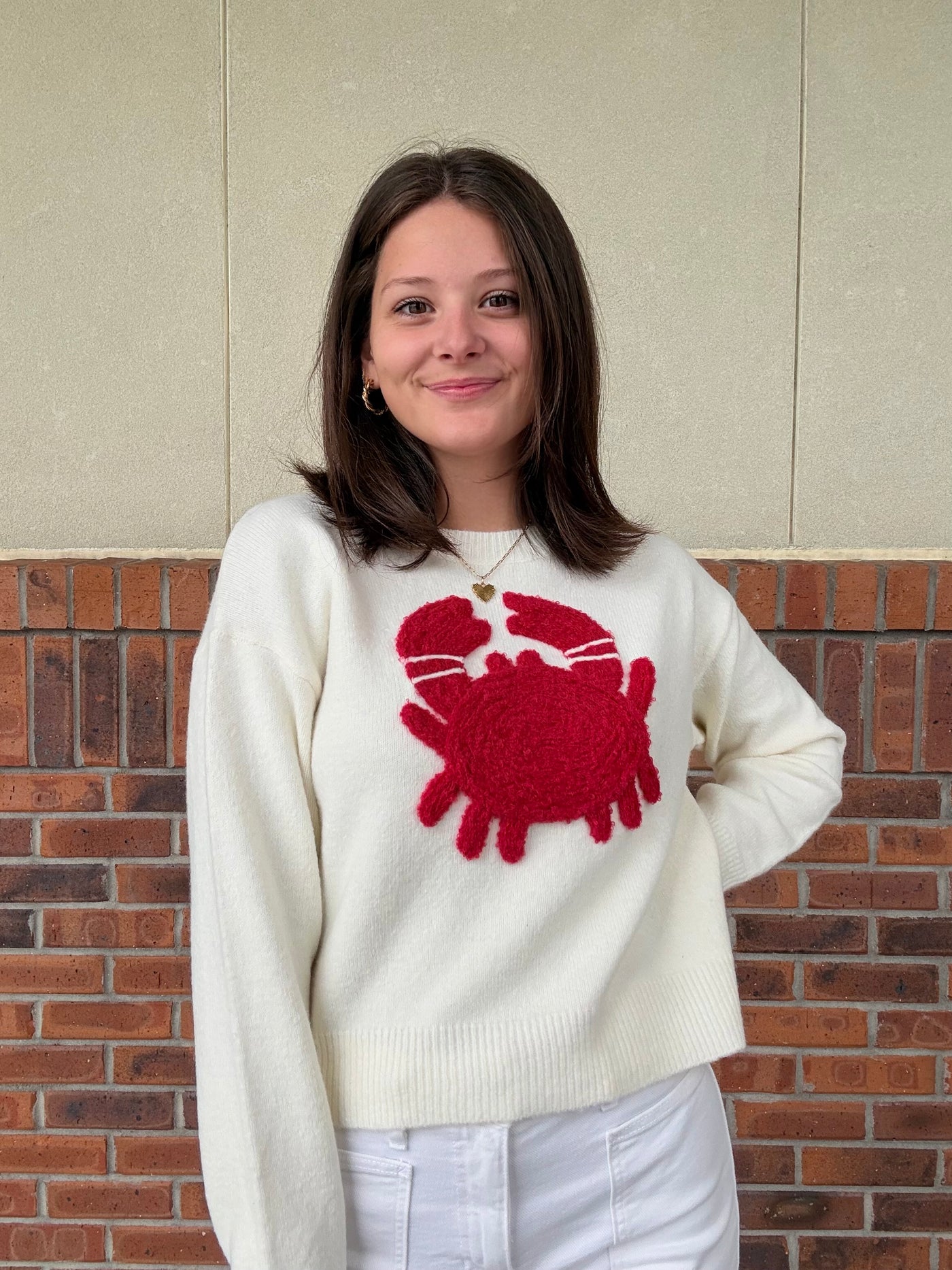 Fuzzy Knit Crab Sweater
