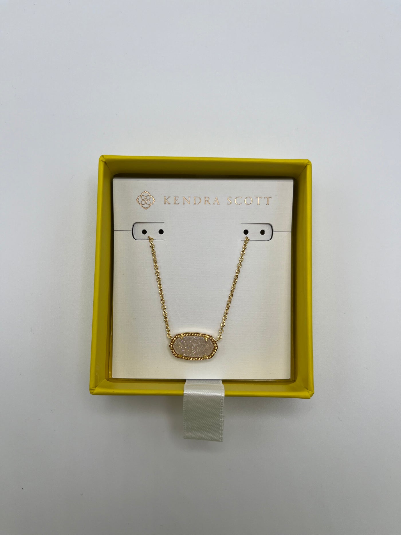 Kendra Scott Boxed Elisa Necklace Gold Iridescent Drusy