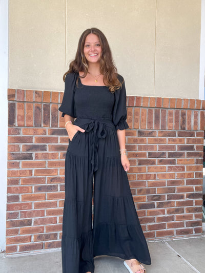 Jenny Wide Leg Smocked Jumpsuit