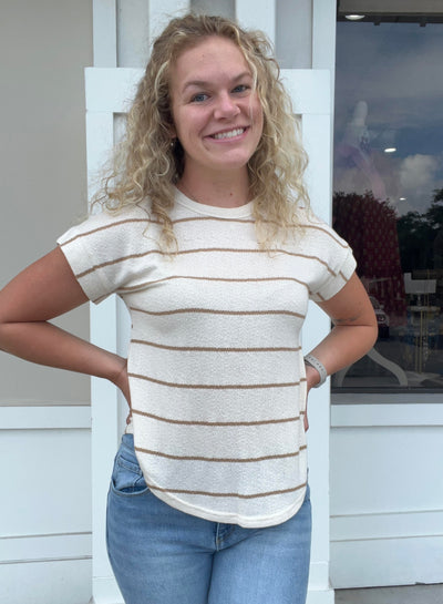 Campbell Striped Short Sleeve Top
