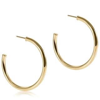 ENewton Round Gold 1.5" Post Hoop - 3mm Smooth