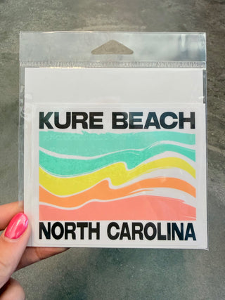 Colorful Waves Kure Beach Large Sticker