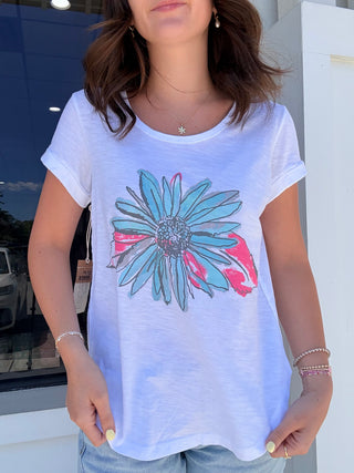 Escape by Habitat Destination Sunflower Cuff Sleeve Tee