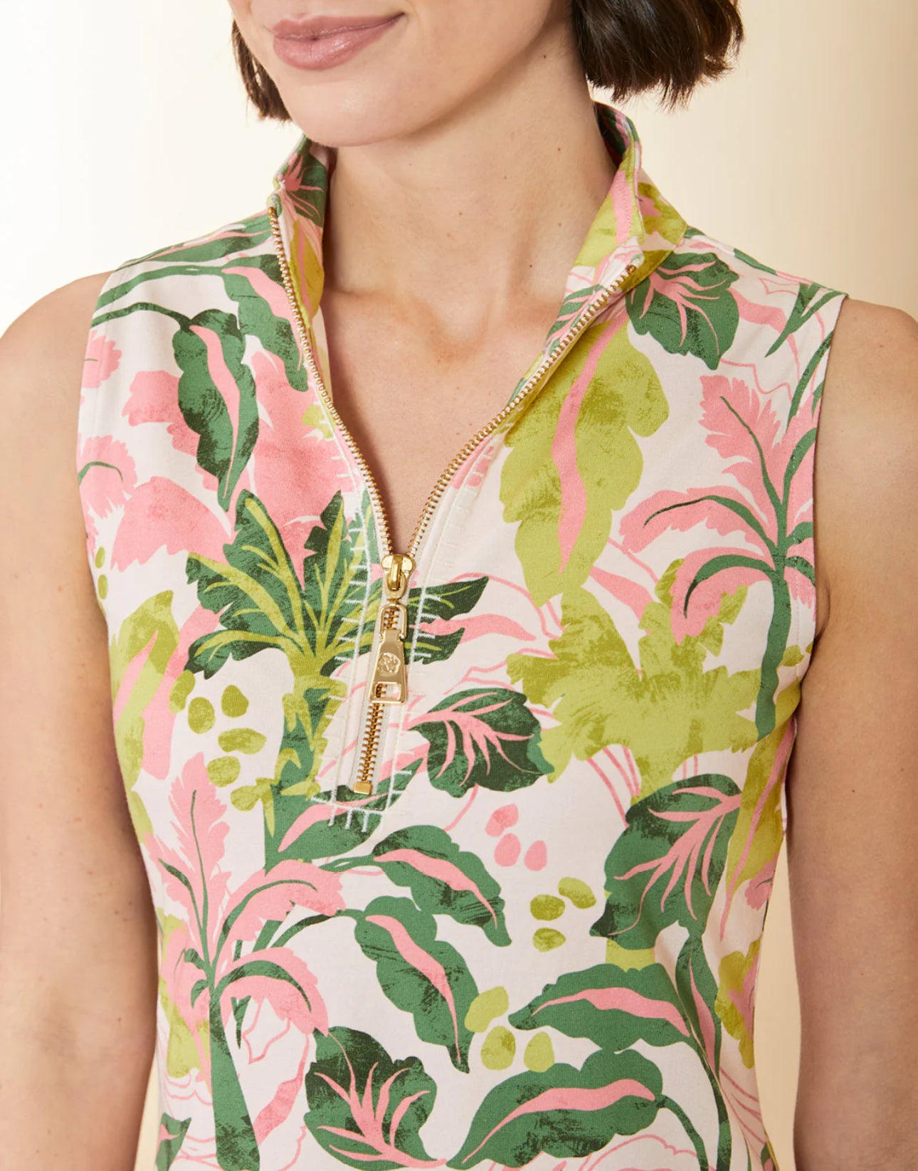 Spartina Serena Half-Zip Clara Palm Paradise Dress