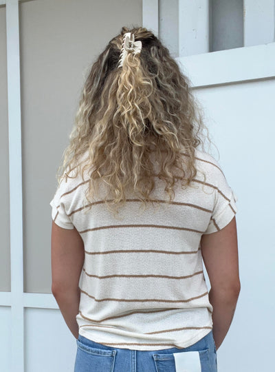 Campbell Striped Short Sleeve Top