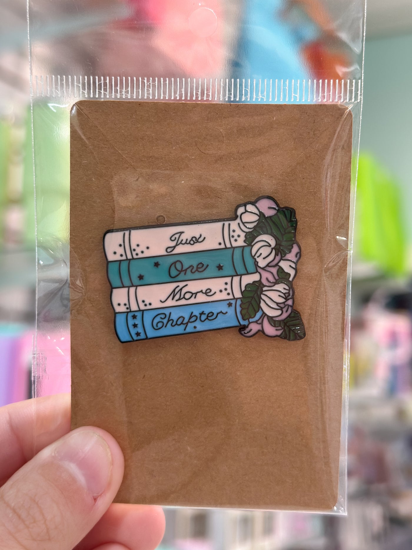 “Just One More Chapter” Floral Pin