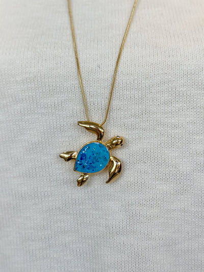 Mosaic Turtle Necklace