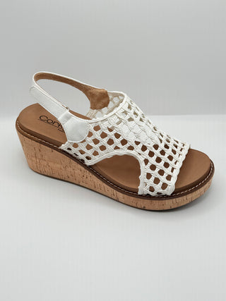 Corky's Ivory Woven Carley Wedge