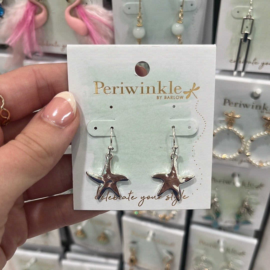 Periwinkle Starfish Silver Earrings