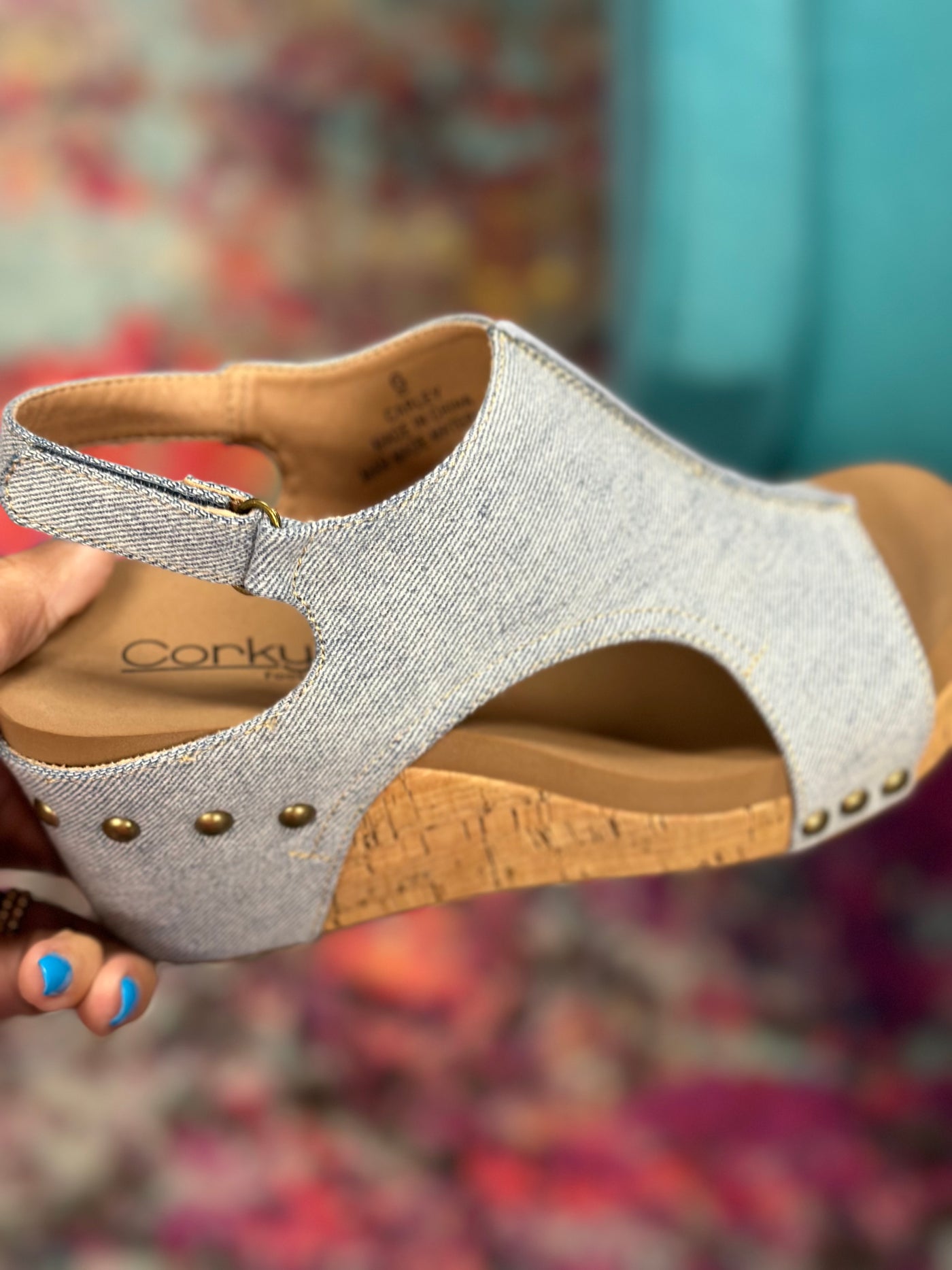 Corky's Carley Blue Denim Wedge