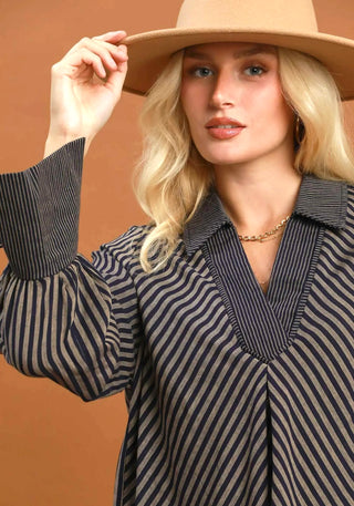 Umgee Harbor Stripe Blouse