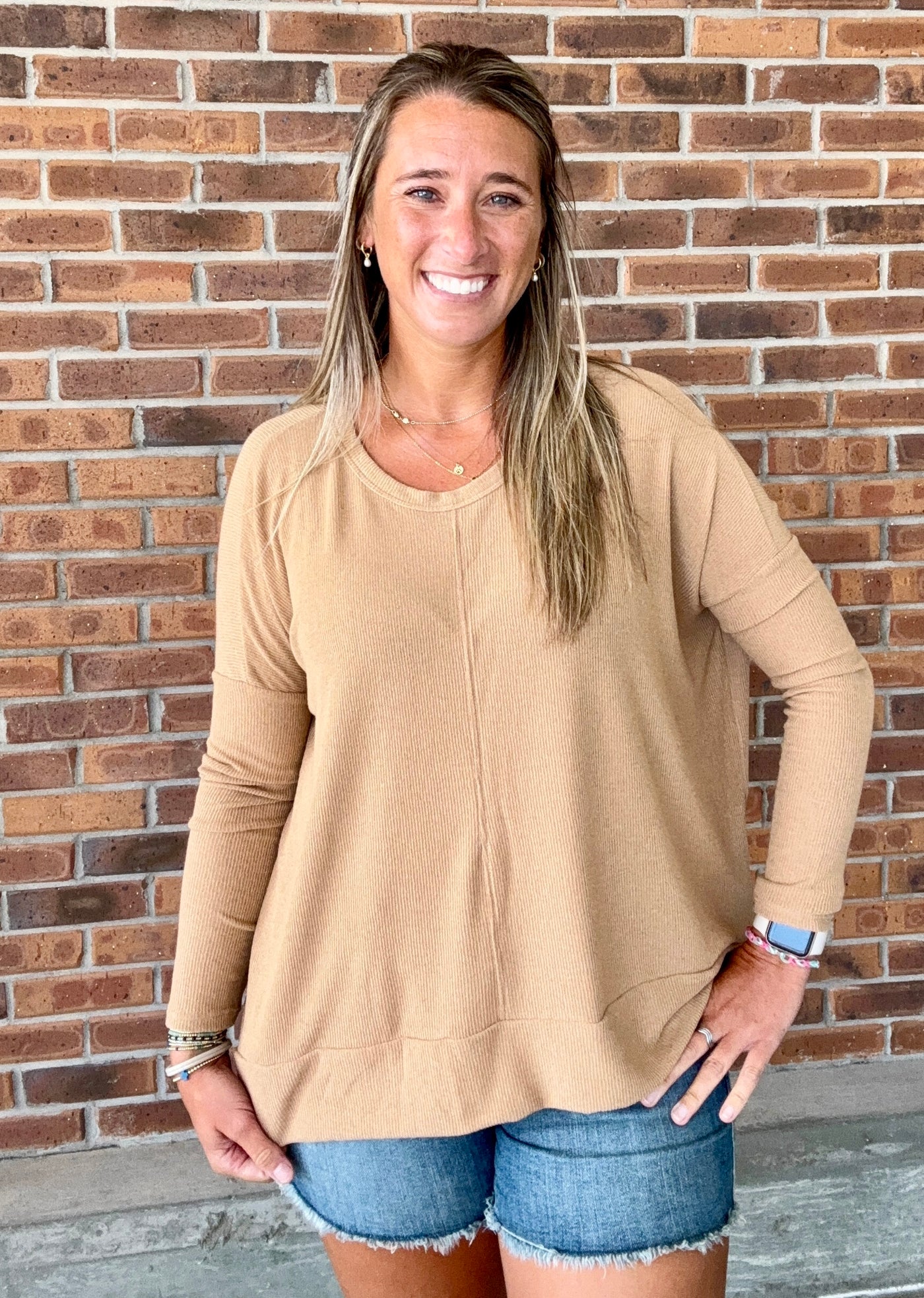 Relaxed Rib Knit Pullover