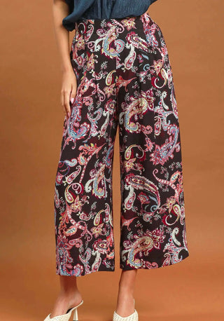 Umgee Bohemian Rhapsody Paisley Wide Leg Pants
