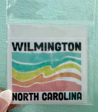 Wilmington NC Colorful Waves Medium Sticker