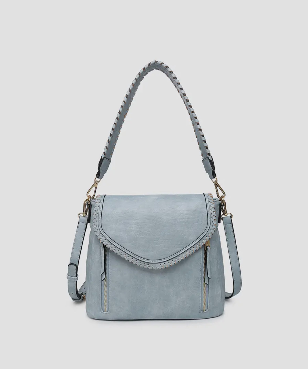 Lorelei Double Zip Whipstitch Crossbody