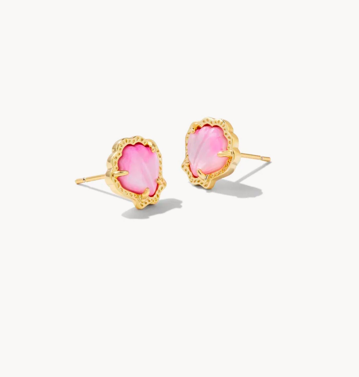 Brynne Shell Stud Earrings Gold Blush Ivory MOP