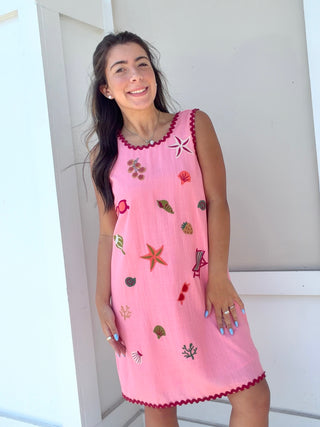 Just Peachy Embroidery Detailed Dress