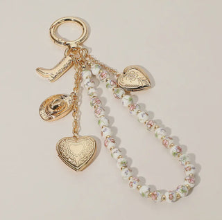 Cowboy Ceramic Beaded Keychain/Bag Charming