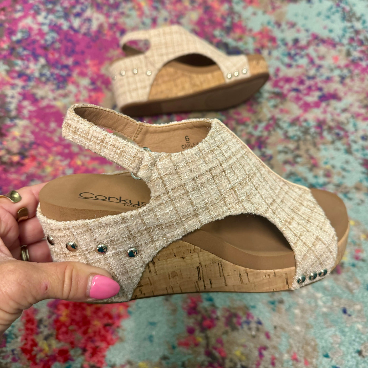 Corky's Sand Tweed Carley Sandals