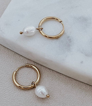 Water Safe Euro Pearl Charm Earring