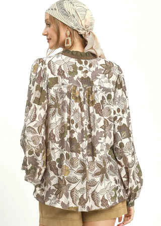 Umgee Autumn Meadow Floral Blouse