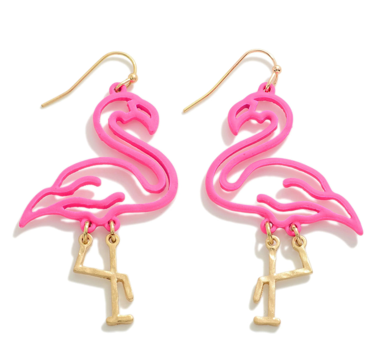 Flamingo Outline Drop Earrings