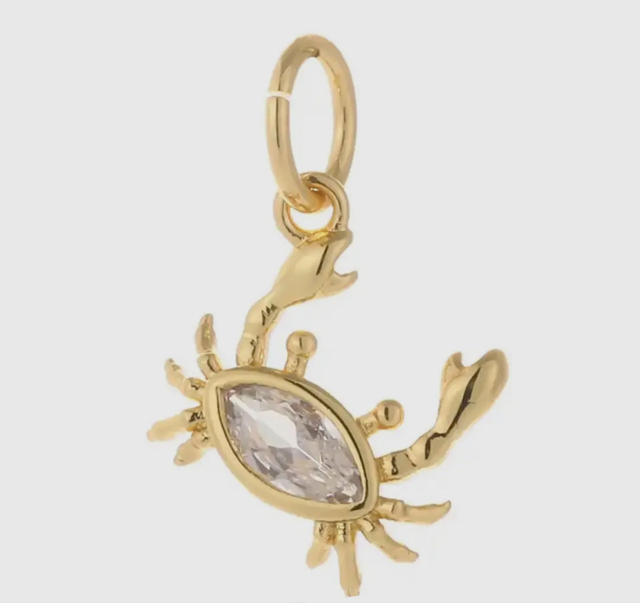 Crab Zircon Charm