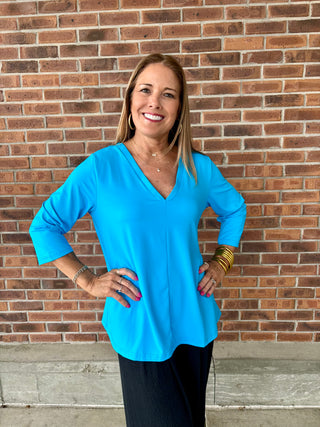 LuLu B Best Seller V-Neck 3/4 Sleeve Top