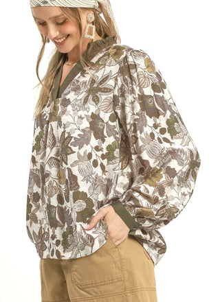 Umgee Autumn Meadow Floral Blouse