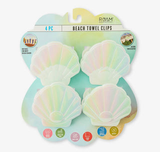4pk Beach Towel Clips - Iridescent Seashell