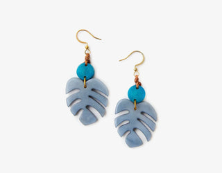 Palm Leaf Hand-carved earrings