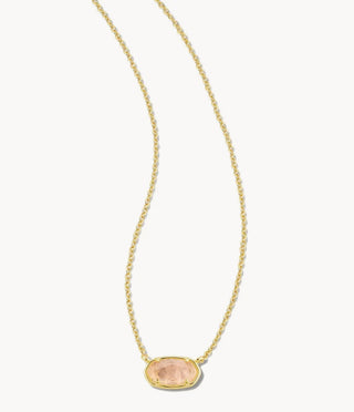 Grayson Gold Pendant Necklace in Rose Quartz