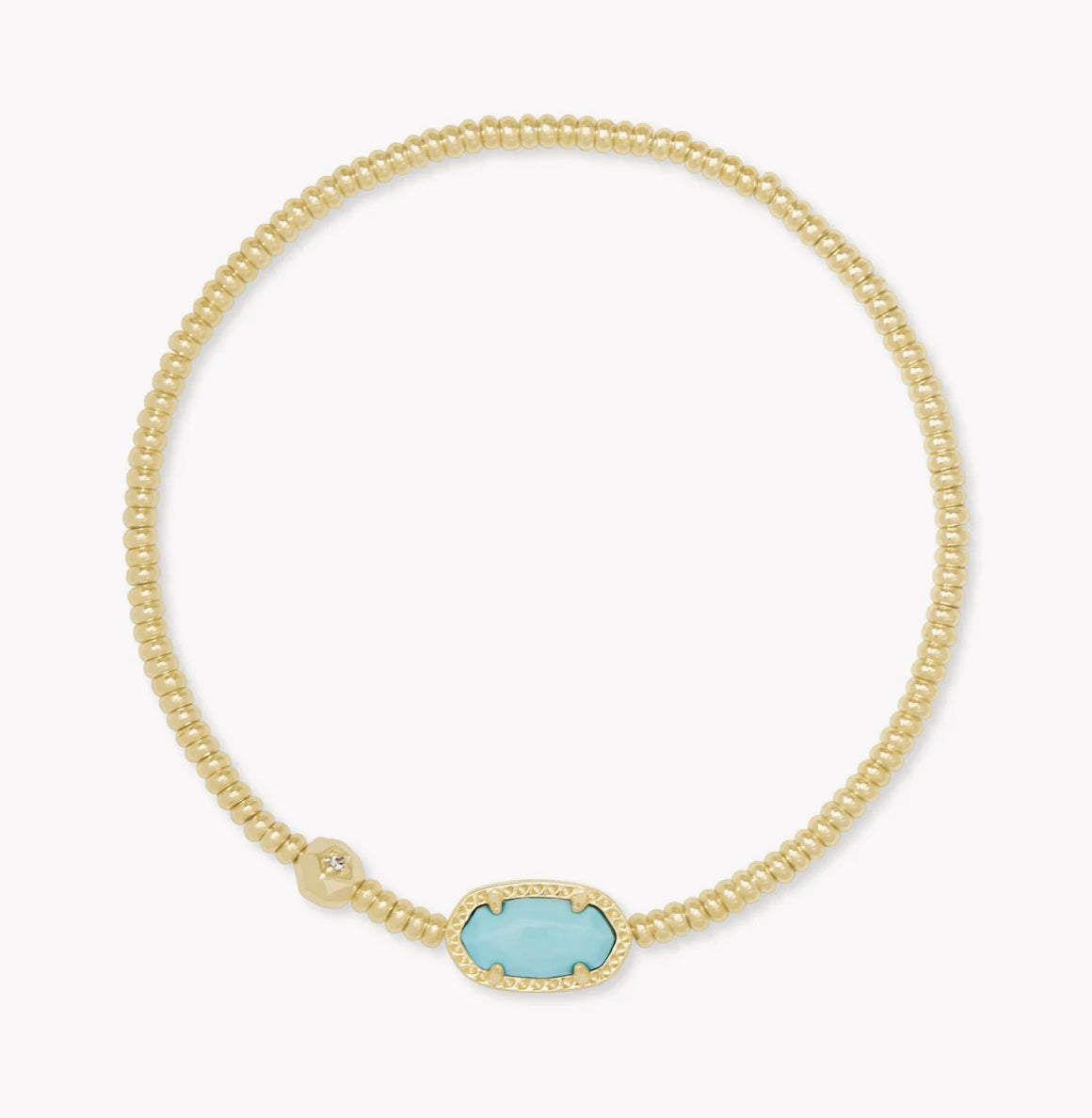 Grayson Gold Stretch Bracelet in Light Blue Magnesite