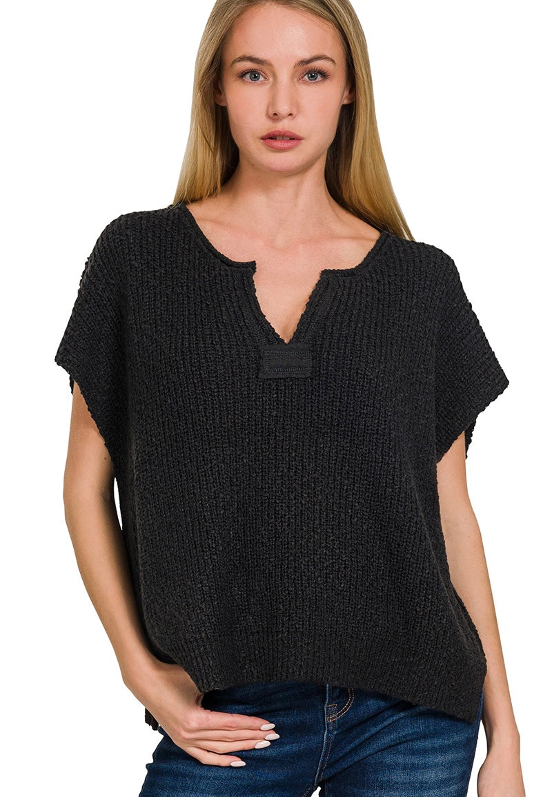 Sarah Slit Neck Pullover