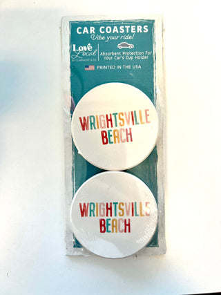 Custom Beach Car Coaster Set- Watercolor