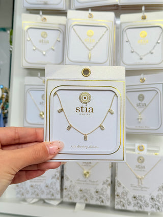 Stia Dazzling Dangles - Baguette (Clear) Necklace