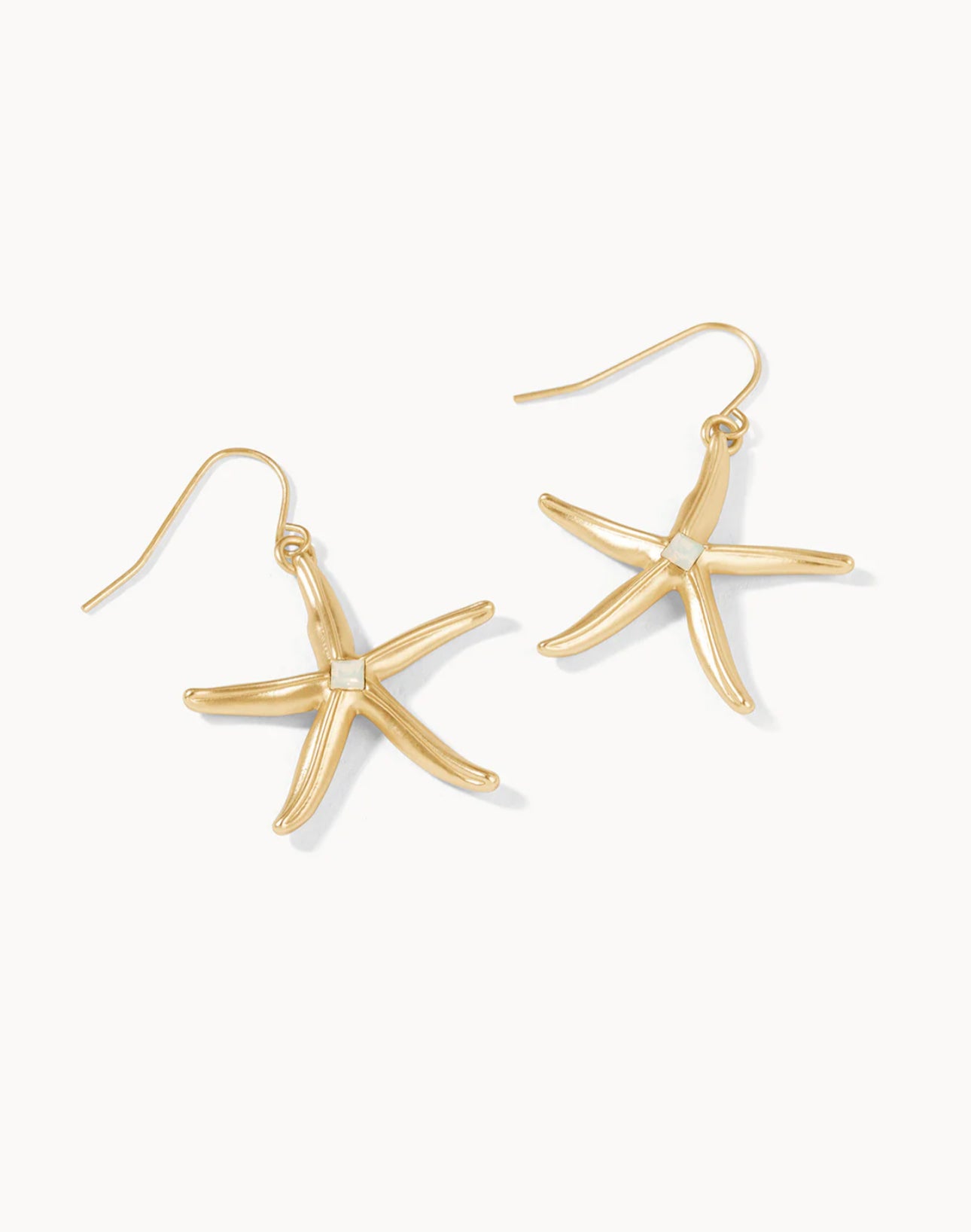 Sea Star Earrings White Opal