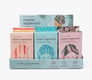 Lemon Lavender Mane Squeeze Reversible Satin Hair Towel