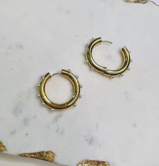 Water Safe Hoop Pearl Earrings