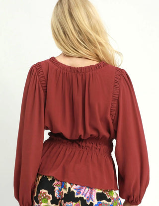 Umgee Graceful Details Peplum Blouse