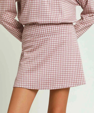 Umgee Blushing Gingham Skort